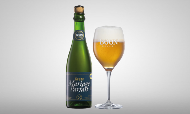 Geuze Boon Mariage Parfait fles en glas Geuze Boon Mariage Parfait fles en glas